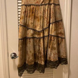 Barami Skirt Small Beige/Olive Pattern